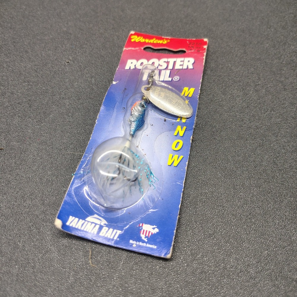 Worden's Rooster Tail Minnow Lure 1/6 oz Blue Silver Fishing Spinner 2210.BLUSIL